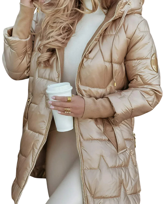 Nolwen - Eleganter Wintermantel mit Kapuze und Fütterung