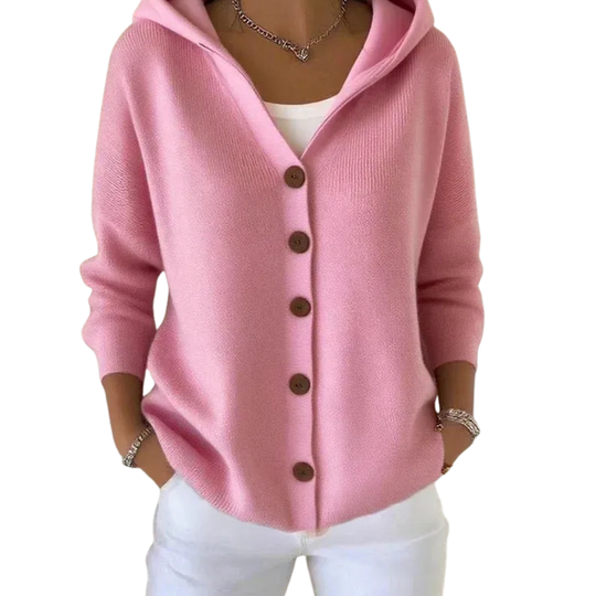 Felicia | Trendige Strickjacke mit Kapuze