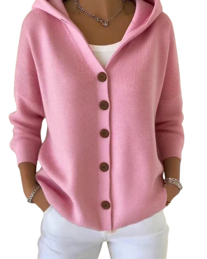 Felicia | Trendige Strickjacke mit Kapuze