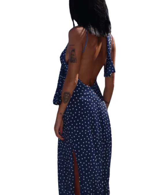 Helene | Punktkleid mit Halstuch