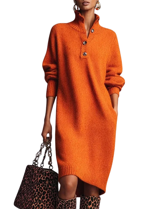 Marion | Weiches Strickkleid mit Knopfleiste