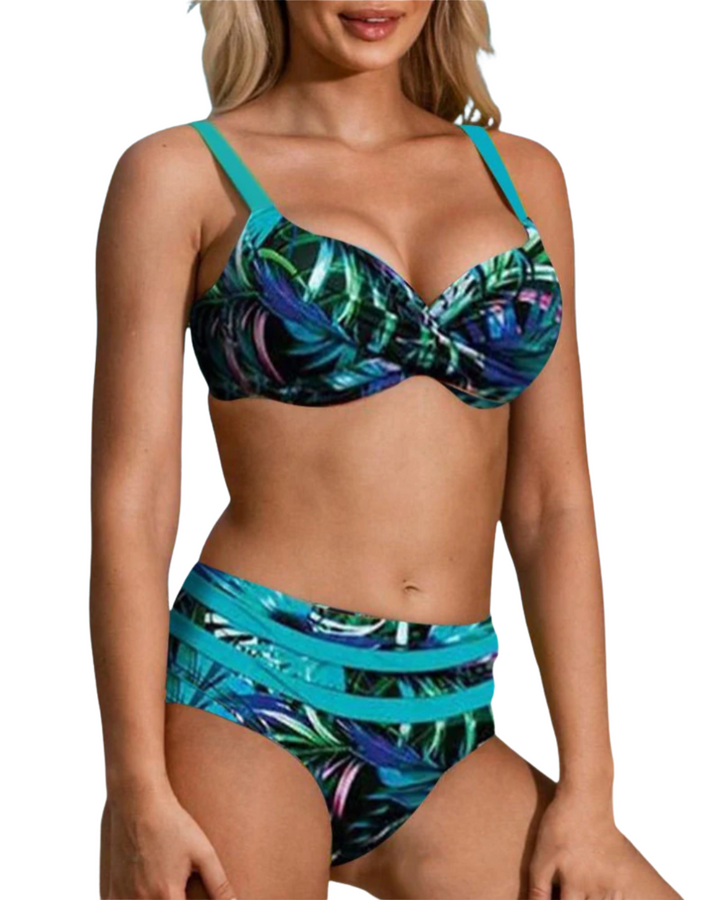 Lovisa – Bikini mit hoher Taille und Blättermuster