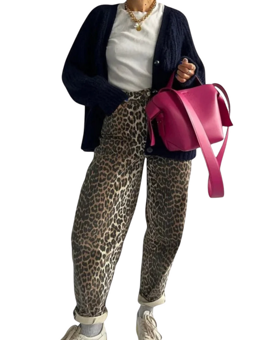 Chandra | Vintage-Jeans mit Leopardenmuster