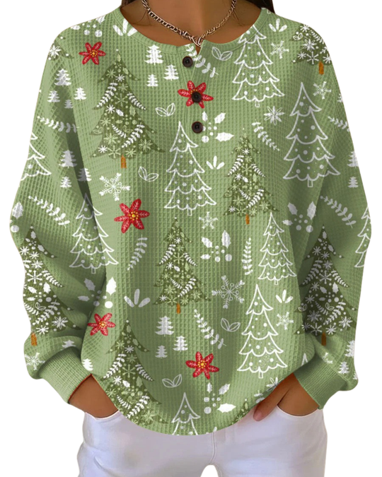 Ingrid™ | Pullover mit Weihnachtsbaum-Motiv