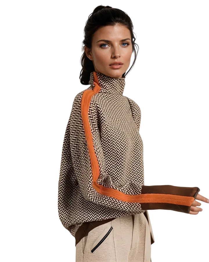 Malou™ | Rollkragenpullover mit Kontraststreifen