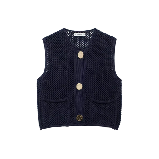 Angel | Strickweste mit Knopfleiste
