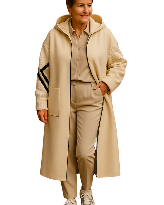 PEGGY - Damenjacke mit Strickärmeln und Kapuze