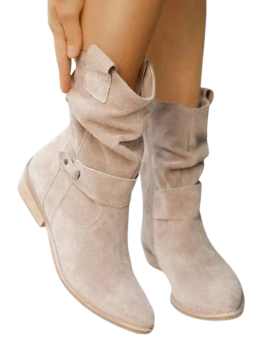 Liona | Wildleder-Stiefeletten mit Faltenwurf