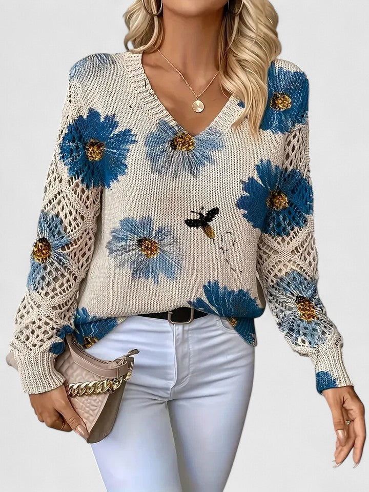 Aurélie | Eleganter Pullover mit Blumendesign