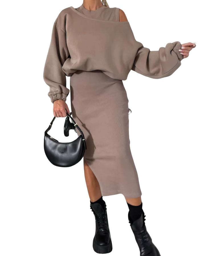 Leah | Set mit Cold-Shoulder-Top und Midirock