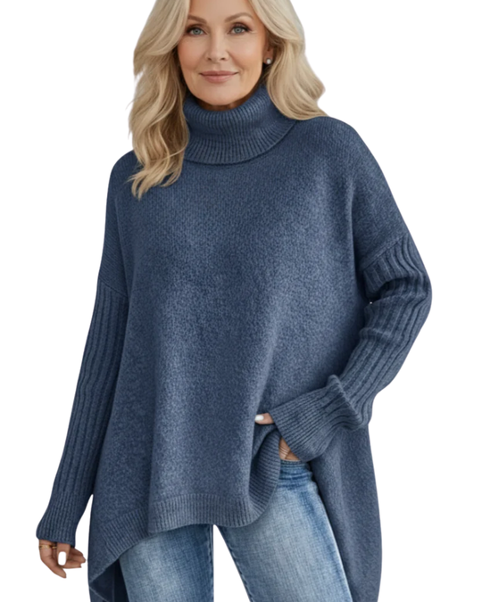 LIV | ELEGANTER LANGER ROLLKRAGENPULLOVER