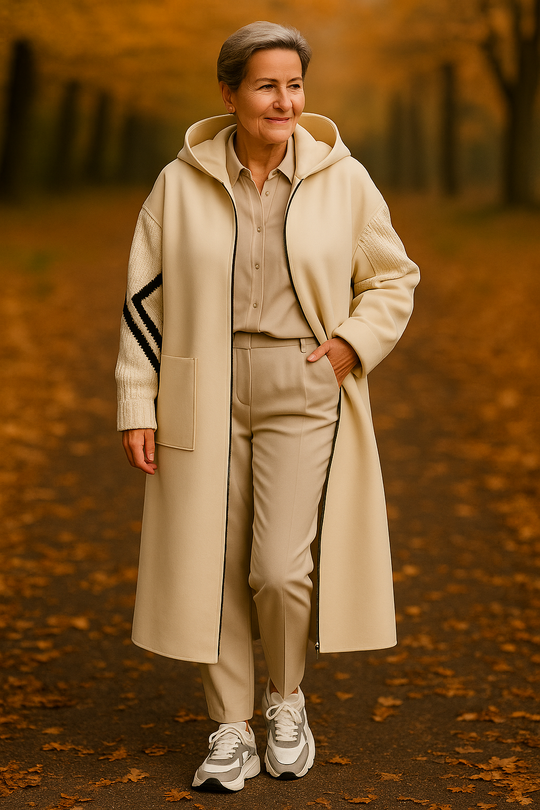 PEGGY - Damenjacke mit Strickärmeln und Kapuze