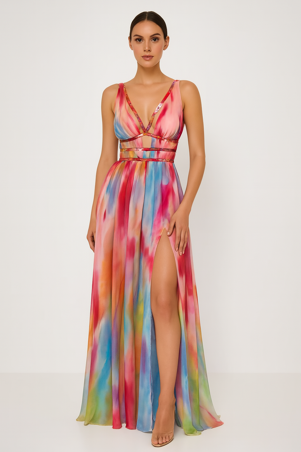 Freya | Maxikleid mit Malerei-Print