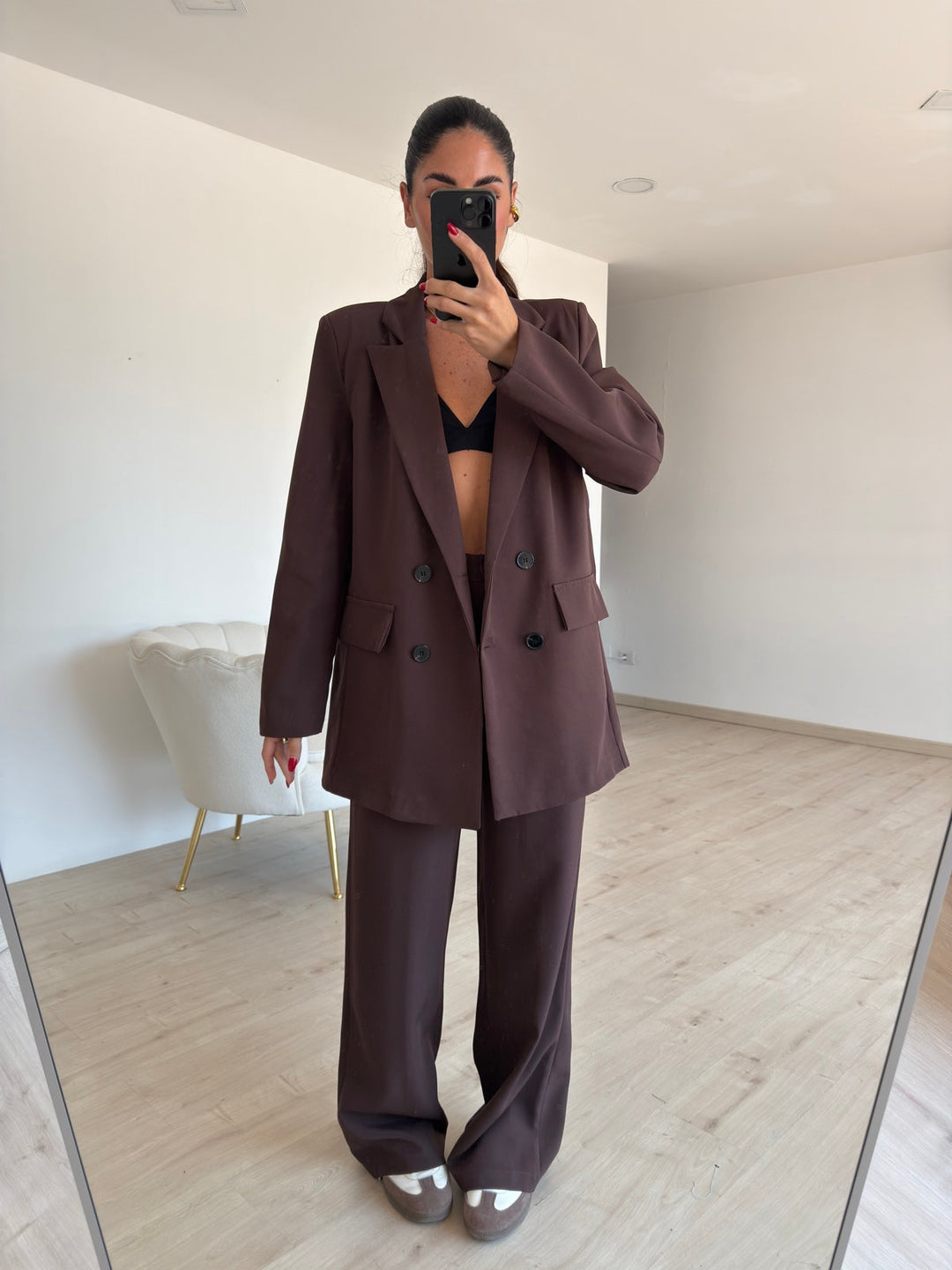 Kim | Schokoladebrauner business-anzug