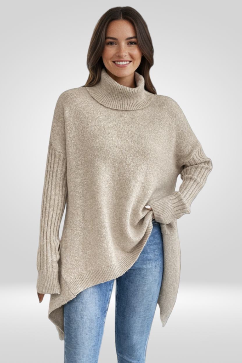 LIV | ELEGANTER LANGER ROLLKRAGENPULLOVER