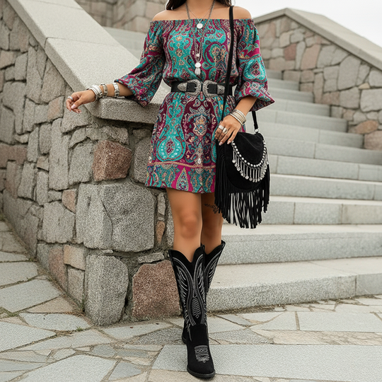 Lunas Wild Spirit Bestickte Westernstiefel