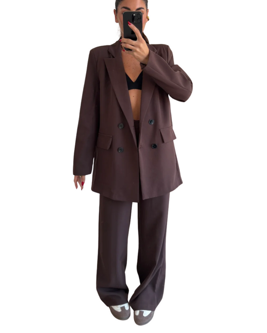 Kim | Schokoladebrauner business-anzug