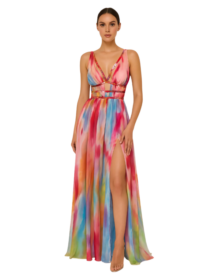 Freya | Maxikleid mit Malerei-Print