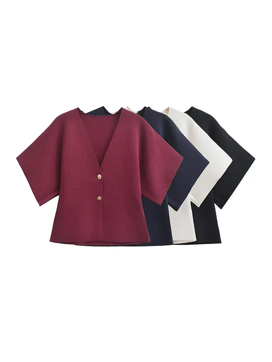 Jade | Minimalistische, elegante Bluse mit Knopfleiste