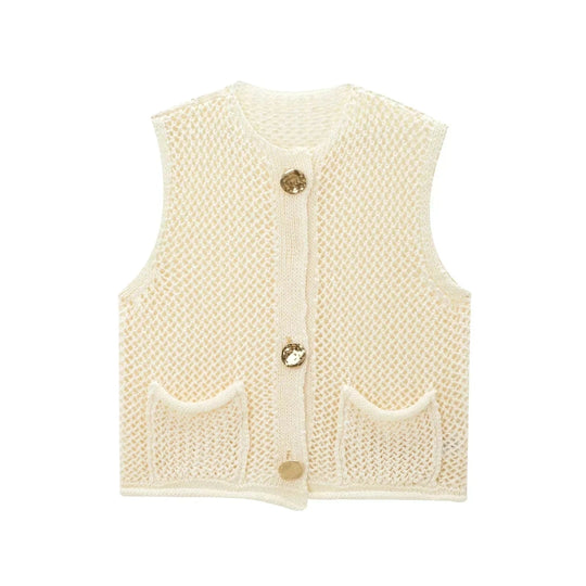 Angel | Strickweste mit Knopfleiste